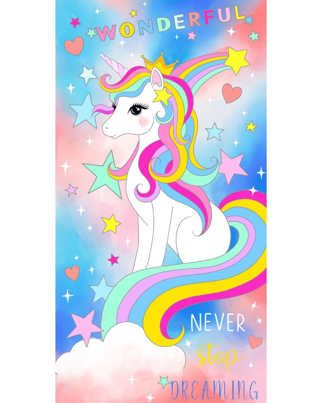 Toalla de microfibra unicornio.