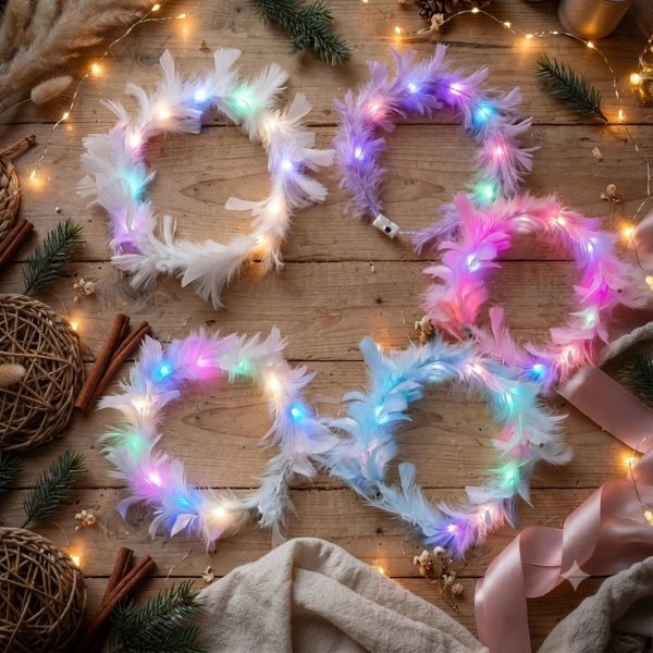 Diadema LED de Plumas - Imagen 3