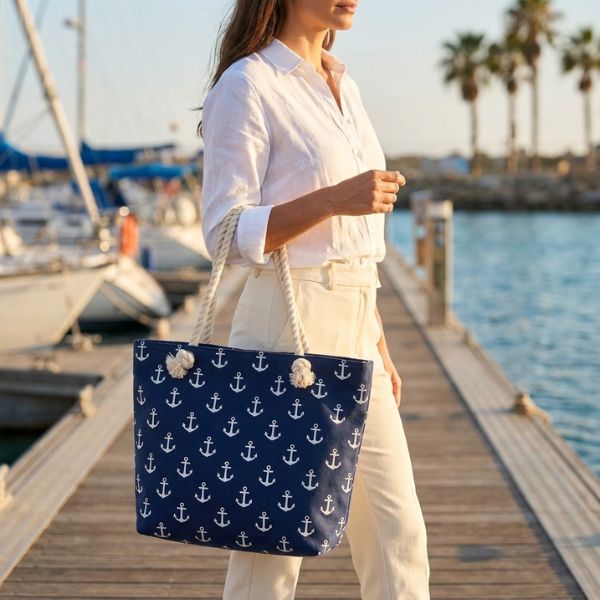 Bolso de Playa Marinero con Estampado de Anclas - Imagen 2