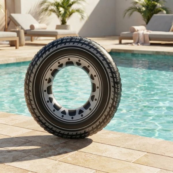 Flotador Hinchable con Diseño de Neumático Realista – (91 cm) - Imagen 4