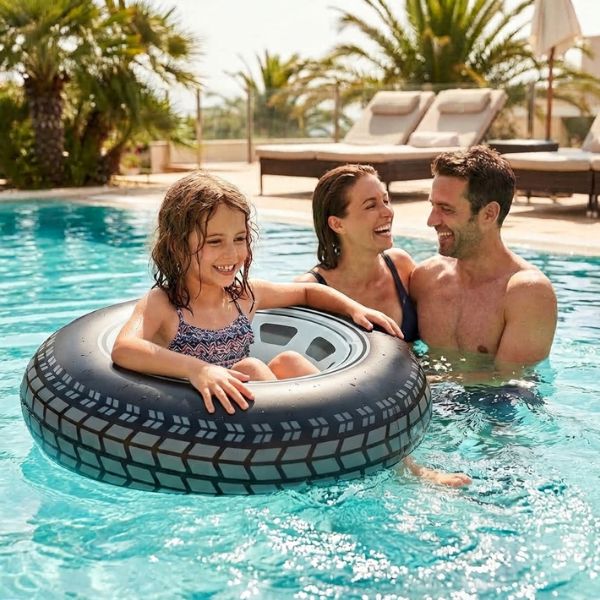Flotador Hinchable con Diseño de Neumático Realista – (91 cm) - Imagen 2