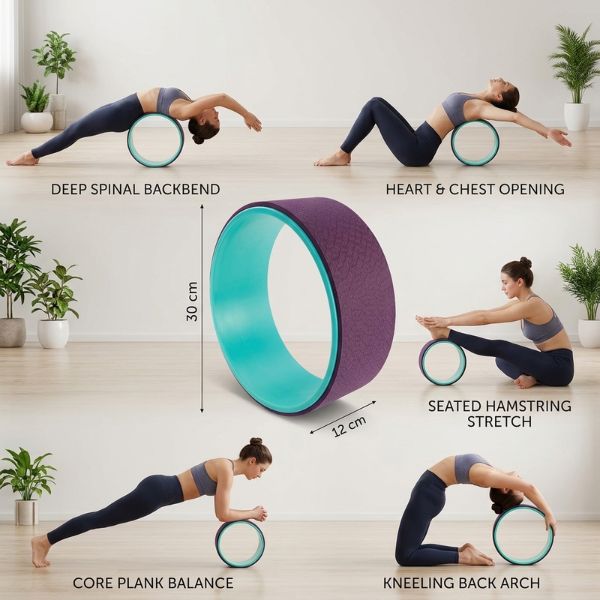 Rueda de Yoga y Pilates Ergonométrica – Estiramiento y Soporte Espinal - Imagen 2